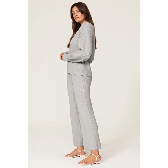 Marissa Webb Arie Ribbed Wool Blend Pant Grey Womens Size Large - Picture 2 of 12